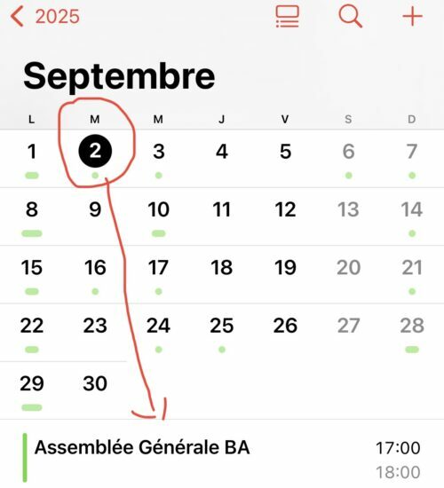 ASSEMBLEE GENERFALE ORDINAIRE DE BA le 2 Septembre 2025